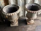 2 vases en fonte