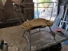 fauteuil  en pierre et fer forgé