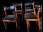 Set de 4 chaises scandinave,  Skaï  année  70